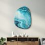 Autres décorations murales - Bleu profond Art mural en verre de la collection Amorphe 88CMX68CM - ARTDESIGNA