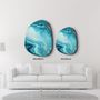 Autres décorations murales - Bleu profond Art mural en verre de la collection Amorphe 88CMX68CM - ARTDESIGNA