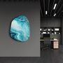 Autres décorations murales - Bleu profond Art mural en verre de la collection Amorphe 88CMX68CM - ARTDESIGNA