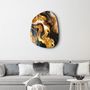 Autres décorations murales - Racines dorées Art mural en verre de la collection Amorphe 88CMX68CM - ARTDESIGNA