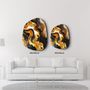 Autres décorations murales - Racines dorées Art mural en verre de la collection Amorphe 88CMX68CM - ARTDESIGNA