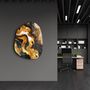 Autres décorations murales - Racines dorées Art mural en verre de la collection Amorphe 88CMX68CM - ARTDESIGNA