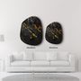Autres décorations murales - Marbre noir Art mural en verre de la collection Amorphe 88CMX68CM - ARTDESIGNA