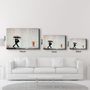 Autres décorations murales - Banksy Umbrella Man Rainbow Rain Girl Décoration murale en verre  110CMx70CM - ARTDESIGNA