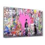 Autres décorations murales - Art mural en verre amour rose Banksy 110CMx70CM - ARTDESIGNA