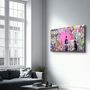 Autres décorations murales - Art mural en verre amour rose Banksy 110CMx70CM - ARTDESIGNA