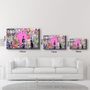 Autres décorations murales - Art mural en verre amour rose Banksy 110CMx70CM - ARTDESIGNA