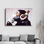 Other wall decoration - Banksy Monkey Beat Glass Wall Art 110CMx70CM - ARTDESIGNA