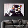Other wall decoration - Banksy Monkey Beat Glass Wall Art 110CMx70CM - ARTDESIGNA