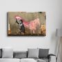 Autres décorations murales - Banksy - Un enfant avec un gilet de sauvetage | Art mural en verre  110CMx70CM - ARTDESIGNA