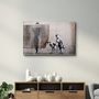 Other wall decoration - Banksy - Spying Boyz | Glass Wall Art 110CMx70CM - ARTDESIGNA