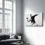 Other wall decoration - Banksy - Rioter Throwing a Flower Bouquet | Glass Wall Art 110CMx70CM - ARTDESIGNA