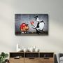 Other wall decoration - Banksy - Mario with a Policeman | Glass Wall Art  110CMx70CM - ARTDESIGNA