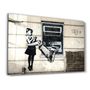 Other wall decoration - Banksy - Cash Machine Girl Graffiti | Glass Wall Art 110CMx70CM - ARTDESIGNA