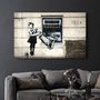 Other wall decoration - Banksy - Cash Machine Girl Graffiti | Glass Wall Art 110CMx70CM - ARTDESIGNA