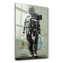 Other wall decoration - Banksy - Shopper Spaceman | Glass Wall Art 110CMx70CM - ARTDESIGNA
