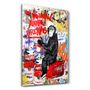 Autres décorations murales - Banksy - Suivez vos rêves singe | Art mural en verre 110CMx70CM - ARTDESIGNA
