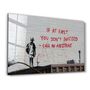 Other wall decoration - Banksy - Call an Airstrike | Glass Wall Art  110CMx70CM - ARTDESIGNA