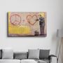 Other wall decoration - Banksy - Love and Peace | Glass Wall Art 110CMx70CM - ARTDESIGNA
