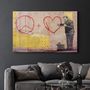 Other wall decoration - Banksy - Love and Peace | Glass Wall Art 110CMx70CM - ARTDESIGNA