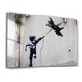 Other wall decoration - Banksy - fighter jet kite | Glass Wall Art 110CMx70CM - ARTDESIGNA