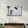 Other wall decoration - Banksy - fighter jet kite | Glass Wall Art 110CMx70CM - ARTDESIGNA