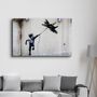 Other wall decoration - Banksy - fighter jet kite | Glass Wall Art 110CMx70CM - ARTDESIGNA