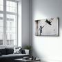 Other wall decoration - Banksy - fighter jet kite | Glass Wall Art 110CMx70CM - ARTDESIGNA