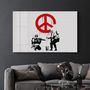 Other wall decoration - Banksy - Anti-War | Glass Wall Art 110CMx70CM - ARTDESIGNA
