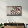 Other wall decoration - Banksy - Pull Back the Curtain | GLASS WALL ART  110CMx70CM - ARTDESIGNA