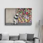 Other wall decoration - Banksy - Pull Back the Curtain | GLASS WALL ART  110CMx70CM - ARTDESIGNA