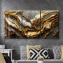 Autres décorations murales - Racines dorées dans le marbre -Art mural en trio de verre 110C210 - ARTDESIGNA