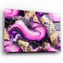 Autres décorations murales - Collection Marbre H14 - Décoration murale en verre rose violet 110CMx70CM - ARTDESIGNA