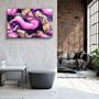 Autres décorations murales - Collection Marbre H14 - Décoration murale en verre rose violet 110CMx70CM - ARTDESIGNA
