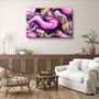 Autres décorations murales - Collection Marbre H14 - Décoration murale en verre rose violet 110CMx70CM - ARTDESIGNA