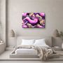 Autres décorations murales - Collection Marbre H14 - Décoration murale en verre rose violet 110CMx70CM - ARTDESIGNA