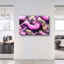 Autres décorations murales - Collection Marbre H14 - Décoration murale en verre rose violet 110CMx70CM - ARTDESIGNA