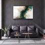 Autres décorations murales - Collection Marbre H20 - Décoration murale en verre WaveGlass vert 110CMx70CM - ARTDESIGNA