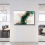 Autres décorations murales - Collection Marbre H20 - Décoration murale en verre WaveGlass vert 110CMx70CM - ARTDESIGNA