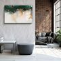 Autres décorations murales - Collection Marbre H21 - Décoration murale en verre ondulé vert 110CMx70CM - ARTDESIGNA