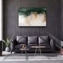 Autres décorations murales - Collection Marbre H21 - Décoration murale en verre ondulé vert 110CMx70CM - ARTDESIGNA