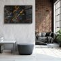 Other wall decoration - Black Marble with Golden DustGlass Wall Art 110CMx70CM - ARTDESIGNA