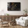 Other wall decoration - Black Marble with Golden DustGlass Wall Art 110CMx70CM - ARTDESIGNA