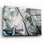Autres décorations murales - Art mural en verre Marbre bleu gris avec poussière dorée 110CMx70CM - ARTDESIGNA