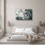 Autres décorations murales - Art mural en verre Marbre bleu gris avec poussière dorée 110CMx70CM - ARTDESIGNA