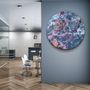 Other wall decoration - Marble Blue GrayRounded Glass Wall Art 80CMX80CM - ARTDESIGNA