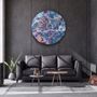 Other wall decoration - Marble Blue GrayRounded Glass Wall Art 80CMX80CM - ARTDESIGNA