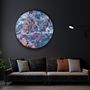 Other wall decoration - Marble Blue GrayRounded Glass Wall Art 80CMX80CM - ARTDESIGNA