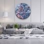 Other wall decoration - Marble Blue GrayRounded Glass Wall Art 80CMX80CM - ARTDESIGNA