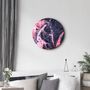 Other wall decoration - Pink Marble GalaxyRounded Glass Wall Art 80CMX80CM - ARTDESIGNA